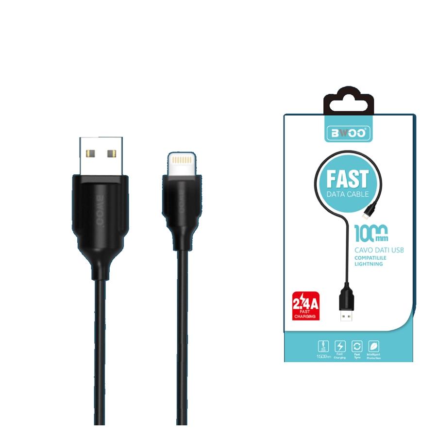 BWOO - Câble USB à Lightning, Longeur de 1 Mètre, Noir - Simple Boutique