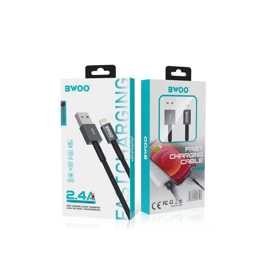 BWOO - Câble USB à Lightning, Longeur de 1 Mètre, Nylon Tressé et Coque en Alliage d'aluminium, Noir