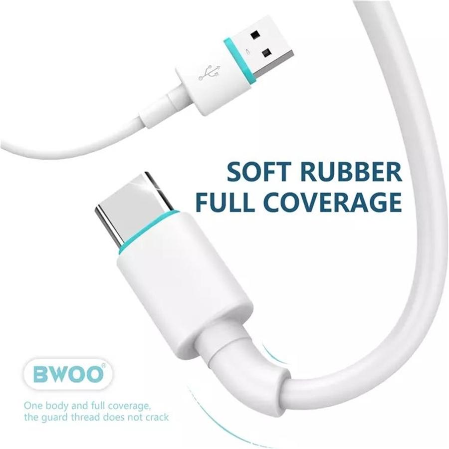 BWOO - Câble USB à USB Type-C, Longeur de 1 Mètre, Sortie 3.0A, Blanc - Simple Boutique