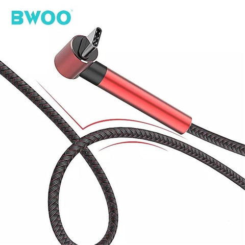 BWOO - Câble USB à USB Type-C de 1 Mètre, Nylon Tressé et Coque en Alliage d'aluminium, Rouge