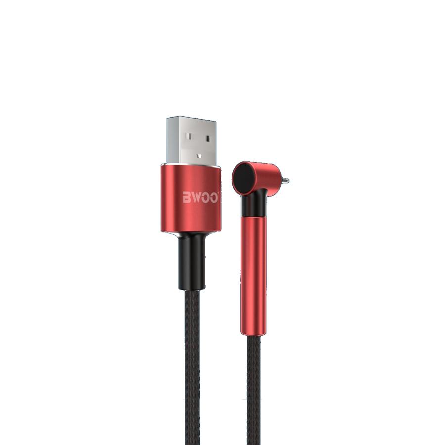 BWOO - Câble USB à USB Type-C de 1 Mètre, Nylon Tressé et Coque en Alliage d'aluminium, Rouge - Simple Boutique