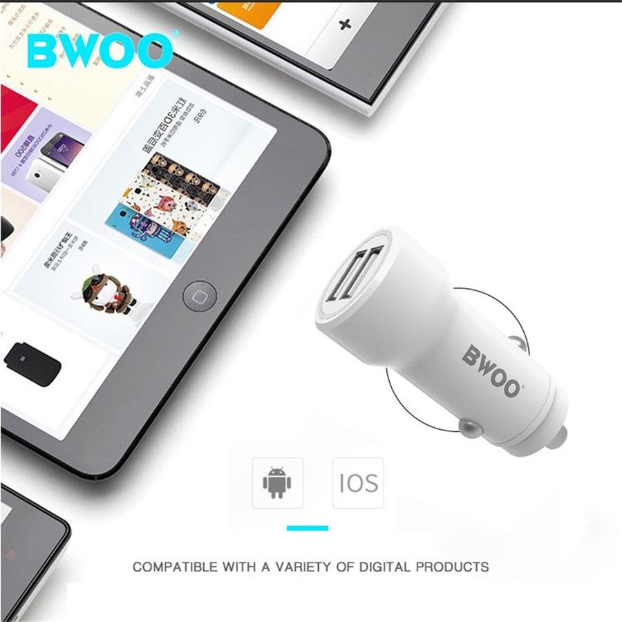 BWOO - Chargeur de Voiture avec 2 Ports USB, 12-24V, Sortie 18W + 5V 2.4A, Blanc - Simple Boutique