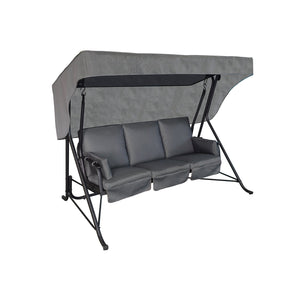 Balançoire Extérieur à 3 Places, Inclinable, Armature en Acier, Noir - Simple Boutique