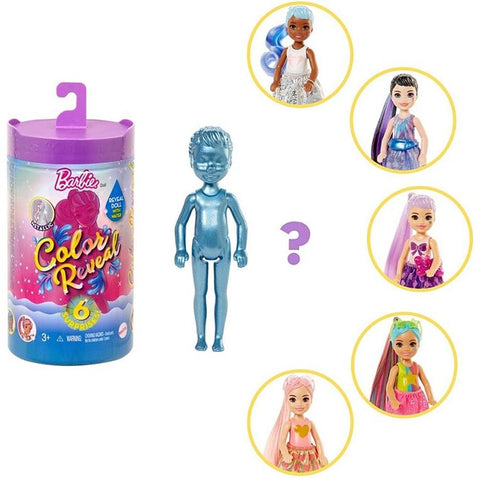 Barbie Color Reveal -  Ensemble Poupée Chelsea Mystère, Comprend 6 Surprises