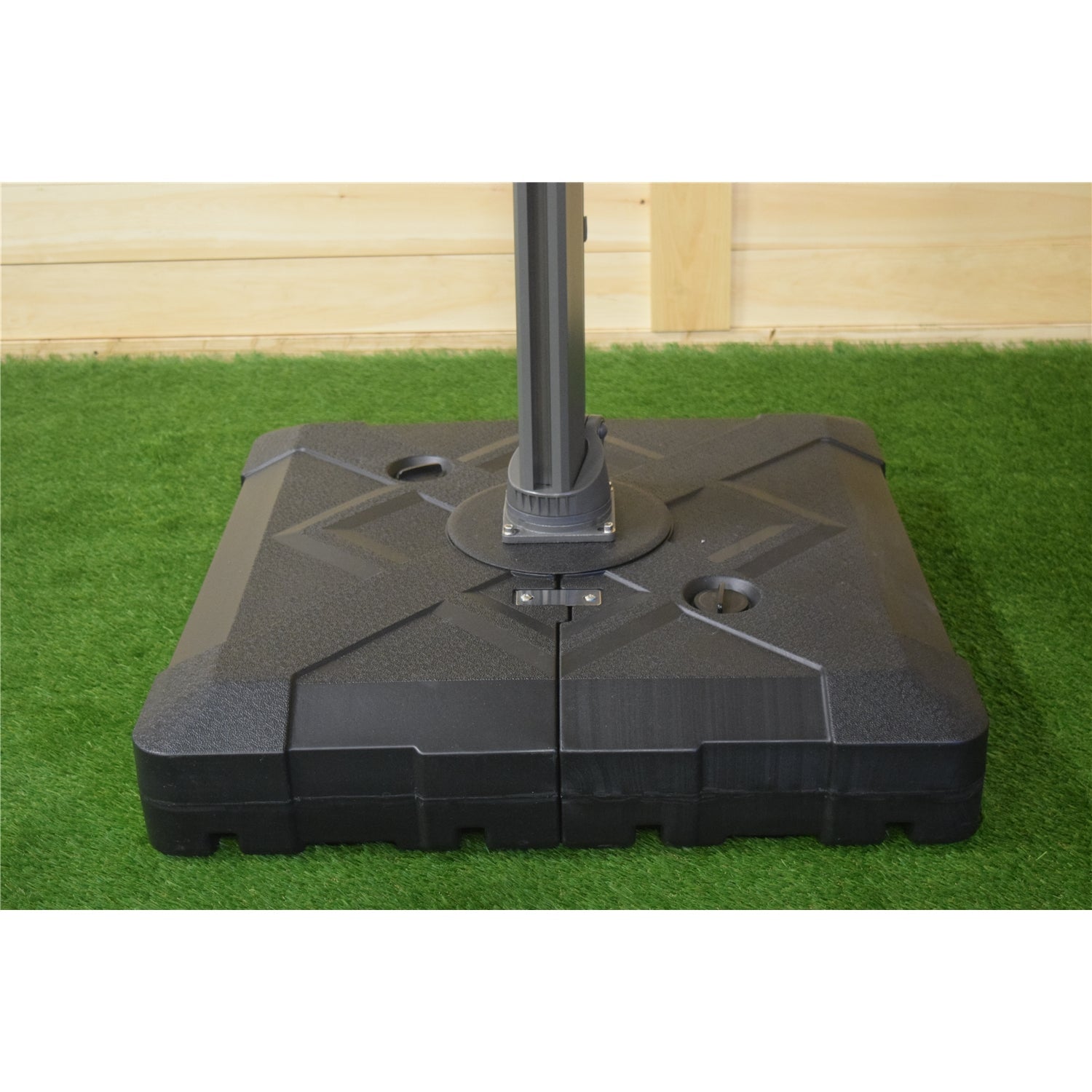 Base de Parasol en Plastique, 33" x 33" x 6.7", Noir - Simple Boutique