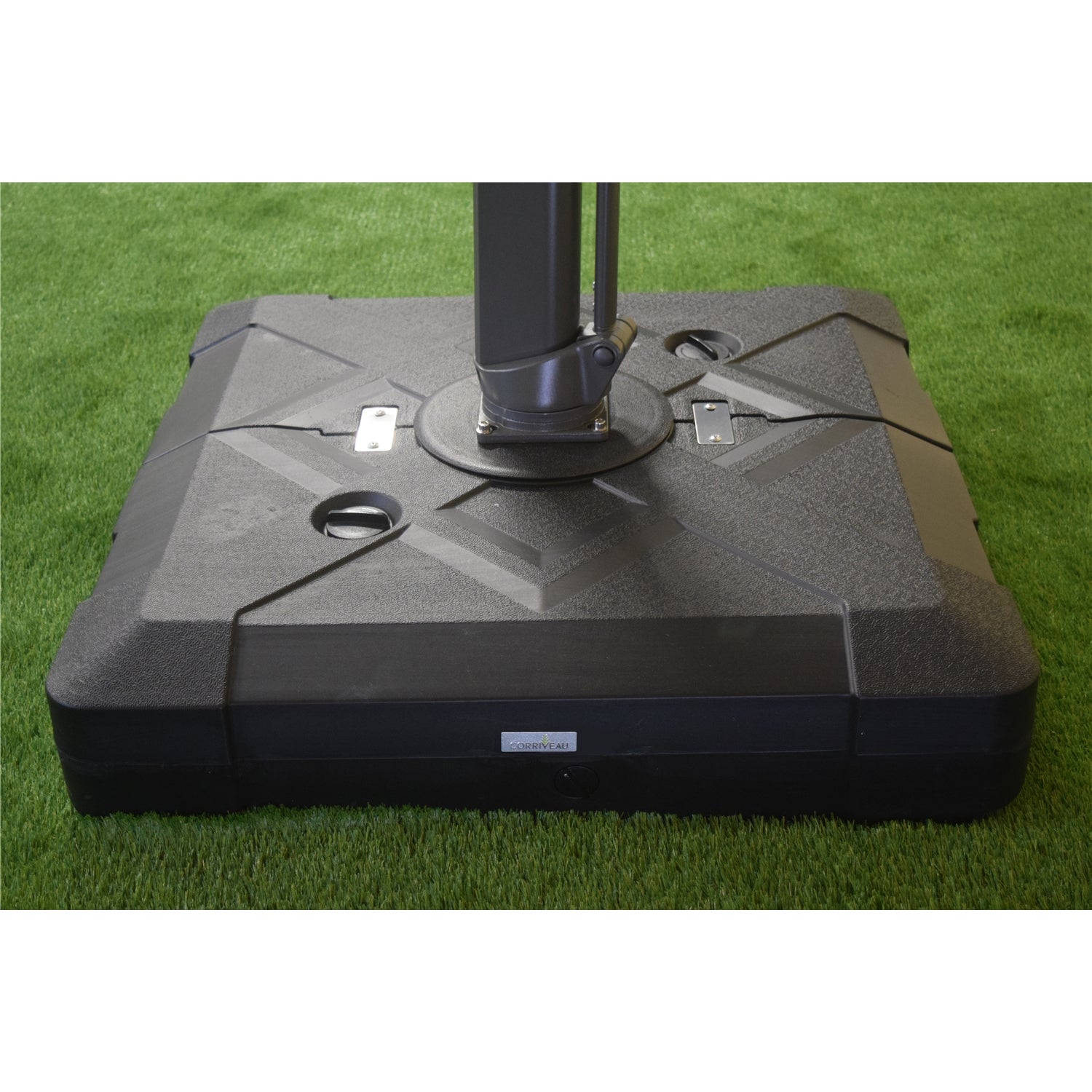 Base de Parasol en Plastique, 33" x 33" x 6.7", Noir - Simple Boutique