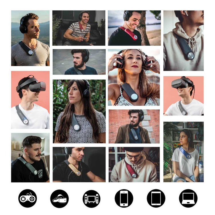 BassMe - Caisson de Basse Personnel pour Musique, Jeux Vidéo ou VR, Bluetooth, Noir - Simple Boutique