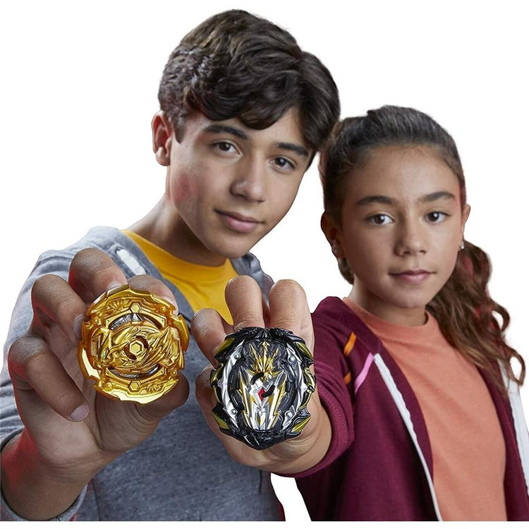 BayBlade Burst Rise - Ensemble de Combat Comprend l'arène Beystadium, 2 Toupies et 2 Lanceur - Simple Boutique