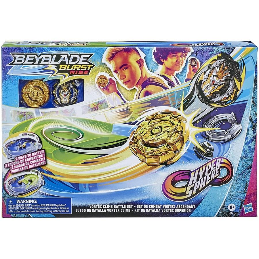 BayBlade Burst Rise - Ensemble de Combat Comprend l'arène Beystadium, 2 Toupies et 2 Lanceur - Simple Boutique