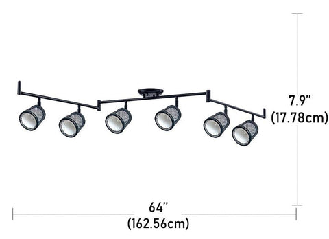 Beldi 1088-TR6 - Rail D'éclairage 6 Lumières de la Collection Baltimore, 64'' X 7.9'', Noir