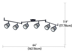 Beldi 1088-TR6 - Rail D'éclairage 6 Lumières de la Collection Baltimore, 64'' X 7.9'', Noir - Liquidation Vente Finale - Simple Boutique