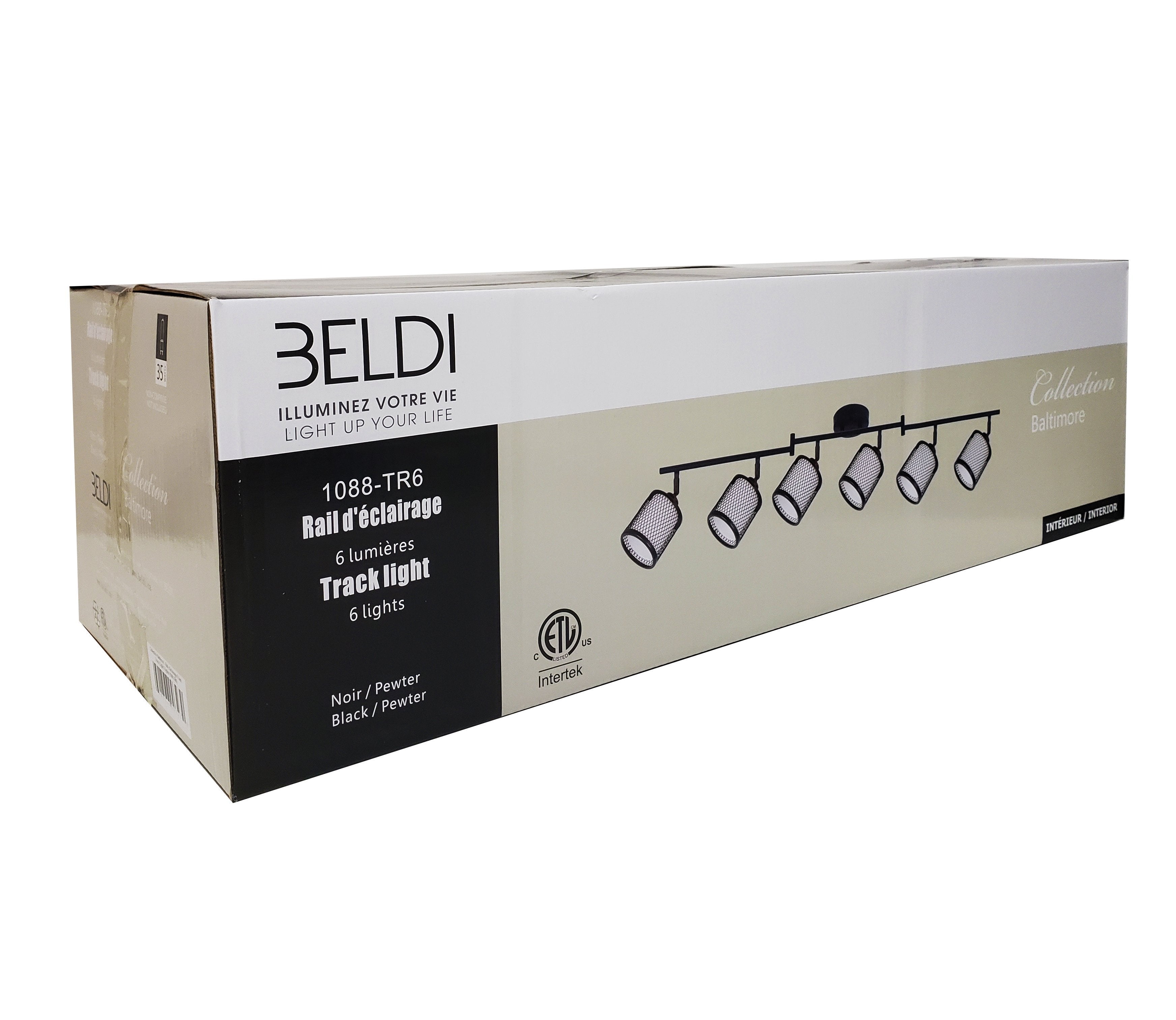 Beldi 1088-TR6 - Rail D'éclairage 6 Lumières de la Collection Baltimore, 64'' X 7.9'', Noir - Liquidation Vente Finale - Simple Boutique
