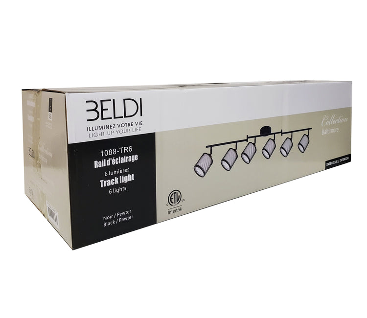 Beldi 1088-TR6 - Rail D'éclairage 6 Lumières de la Collection Baltimore, 64'' X 7.9'', Noir - Liquidation Vente Finale - Simple Boutique