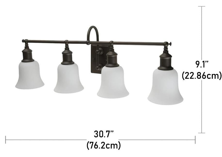 Beldi 25318-W4 - Lampe Murale 4 Lumières de la Collection Hershey, 30.7'' X 9.1'', Marron - Liquidation Vente Finale - Simple Boutique