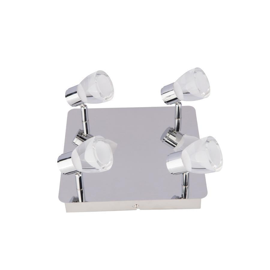 Beldi 26101-C4 - Plafonnier 4 Lumières de la Collection Tasman, 9.84'' X 9.84'' , Argenté - Liquidation Vente Finale - Simple Boutique