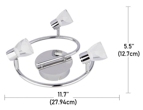 Beldi 26101-SP3 - Plafonnier 3 Têtes de la Collection Tasman, 11.7'' X5.5'', Argenté