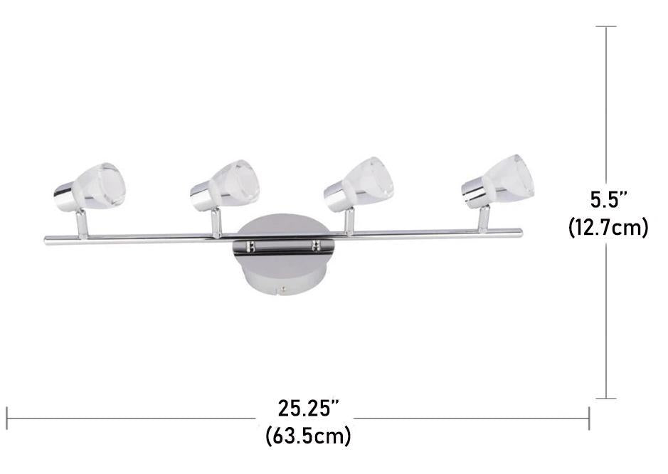 Beldi 26101-TR4 - Rail D'éclairage 4 Lumières de la Collection Tasman, 25.25''X5.5'', Argenté - Liquidation Vente Finale - Simple Boutique