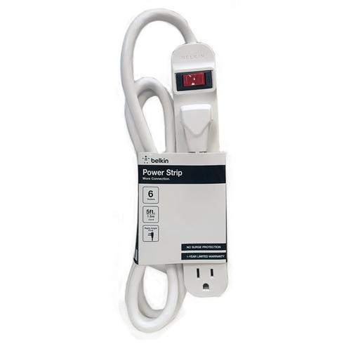 Belkin Barre D'alimentation 6 Prises Avec Cordon 5 Pieds 14Awg Blanc - Simple Boutique
