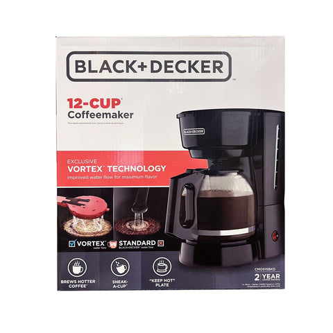 Black + Decker - Cafetière Programmable avec une Capacité de 12 Tasses, Noir
