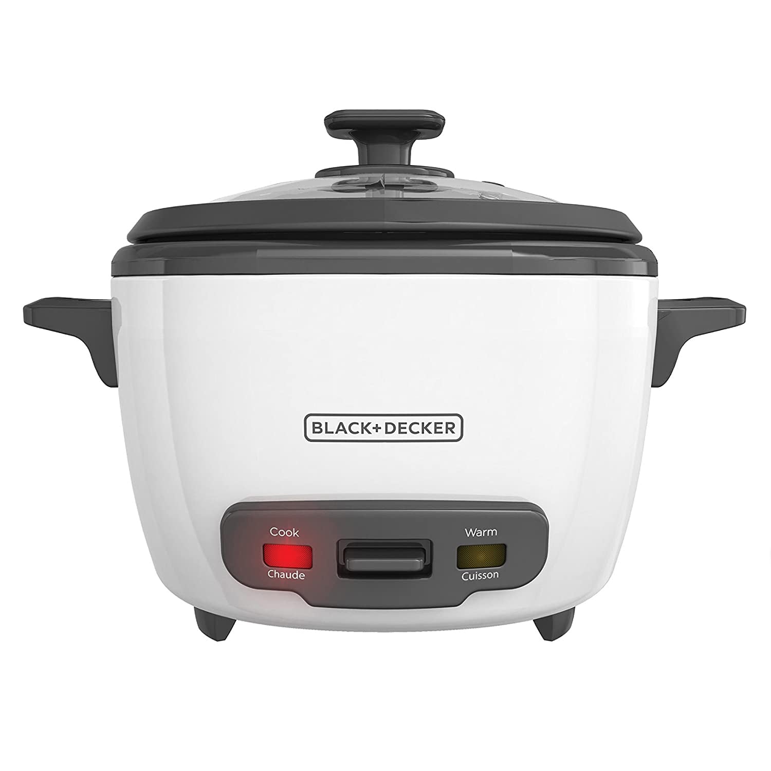 Black + Decker - Cuiseur à Riz et Cuiseur à Vapeur Antiadhésif, Capactié de 16 Tasses, Blanc - Simple Boutique