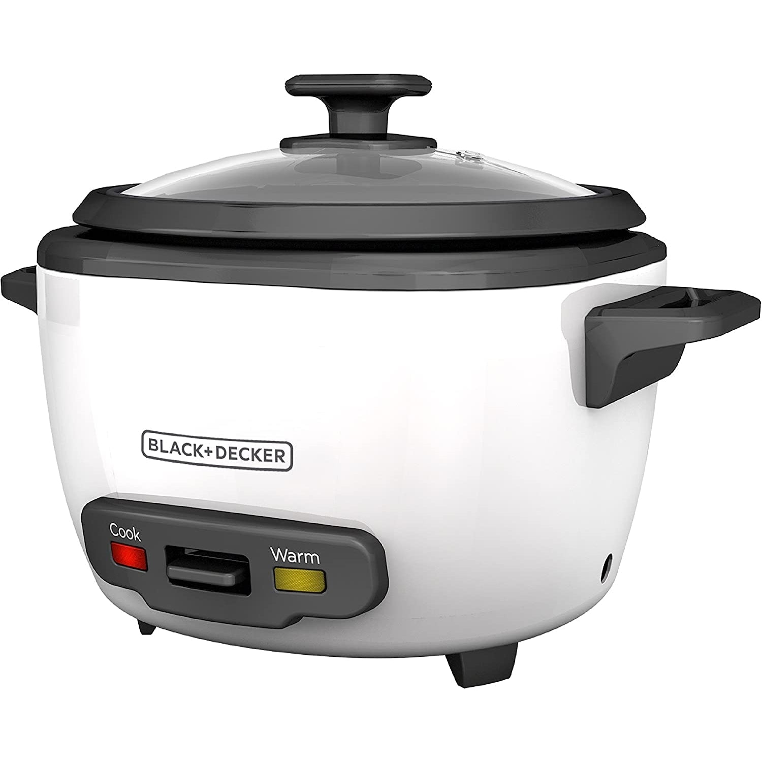 Black + Decker - Cuiseur à Riz et Cuiseur à Vapeur Antiadhésif, Capactié de 16 Tasses, Blanc - Simple Boutique