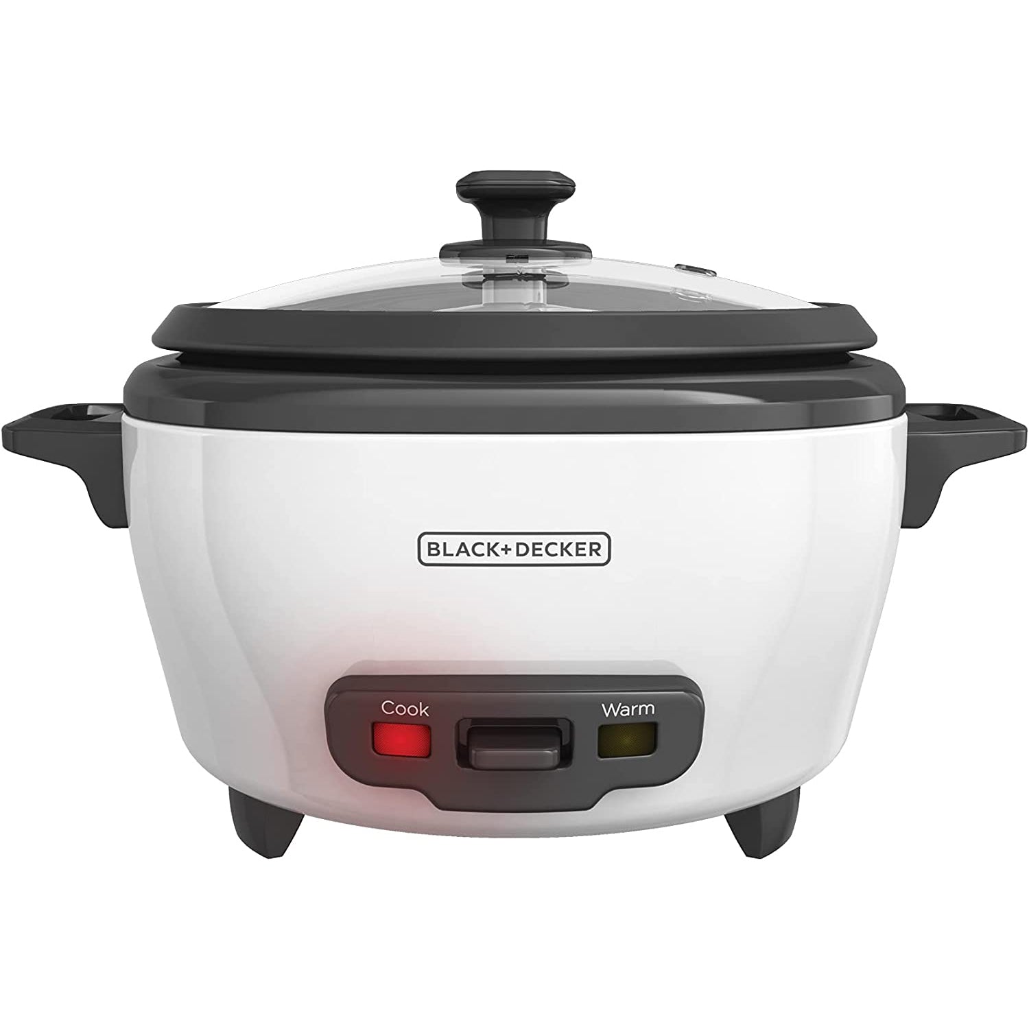 Black + Decker - Cuiseur à Riz/Cuiseur à Vapeur, Capacité de 6 Tasses, Bol Antiadhésif, Blanc - Simple Boutique