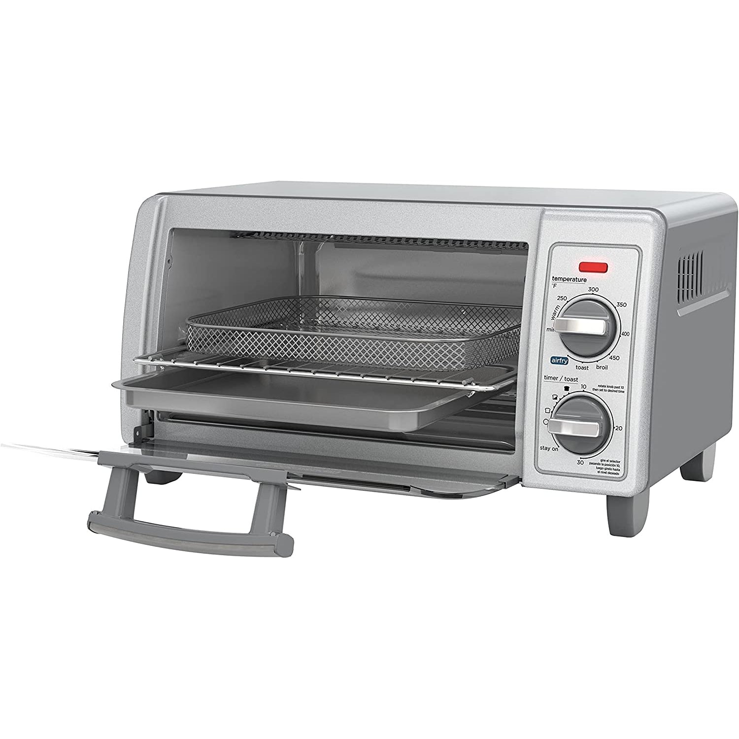 Black + Decker - Four-Grille Pain Air-Fry, Capacité de 4 Tranches, Minuterie de 30 Minute, Acier Inoxydable - Simple Boutique