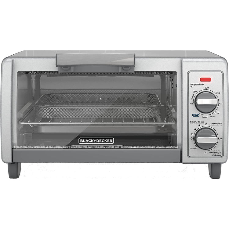 Black + Decker - Four-Grille Pain Air-Fry, Capacité de 4 Tranches, Minuterie de 30 Minute, Acier Inoxydable - Simple Boutique