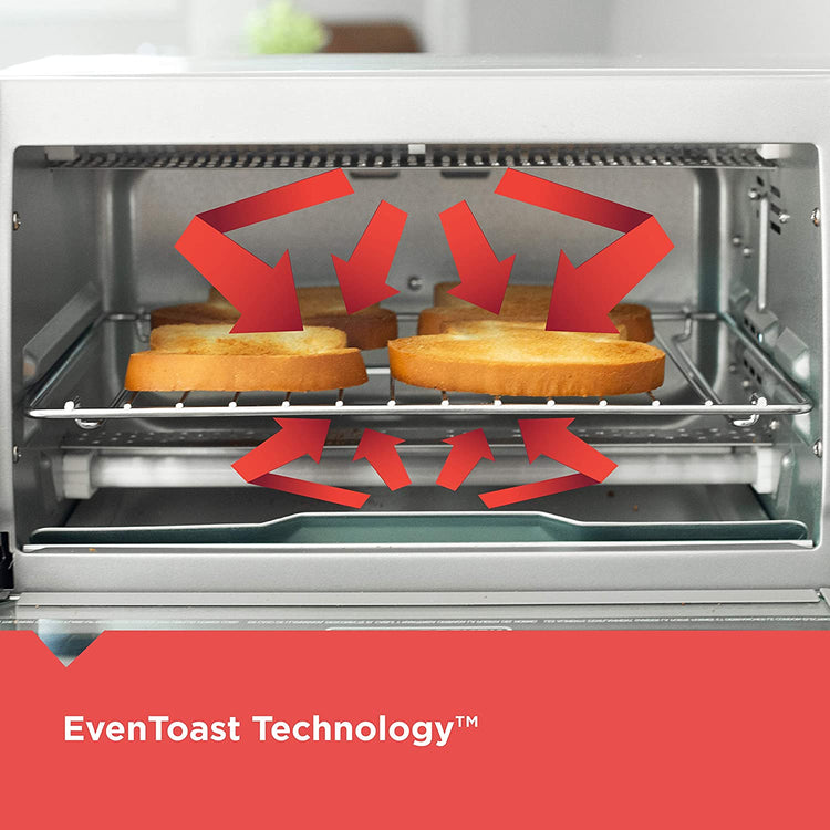Black + Decker - Four-Grille Pain Air-Fry, Capacité de 4 Tranches, Minuterie de 30 Minute, Acier Inoxydable - Simple Boutique