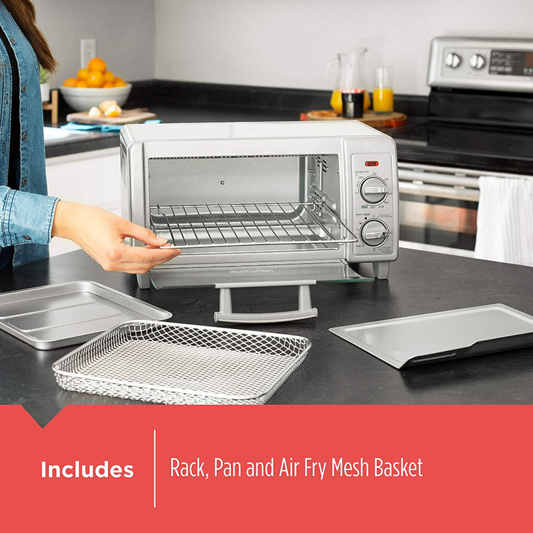 Black + Decker - Four-Grille Pain Air-Fry, Capacité de 4 Tranches, Minuterie de 30 Minute, Acier Inoxydable - Simple Boutique
