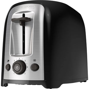 Black + Decker - Grille-Pain à 2 Tranches Extra Large, 850W, Noir - Simple Boutique