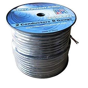 BlastKing RS1X8-250 - Câble de Haut-Parleurs de Scène, 250 Pieds, 2 Conducteurs, Calibre 8, Noir (BOITE OUVERTE) - Simple Boutique