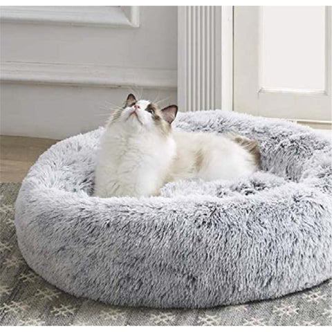 Blu Sleep - Lit pour Animaux de Compagnie Ceramo en Mousse Respirante et Refroidissante , Grandeur Petit, Fourrure Grise