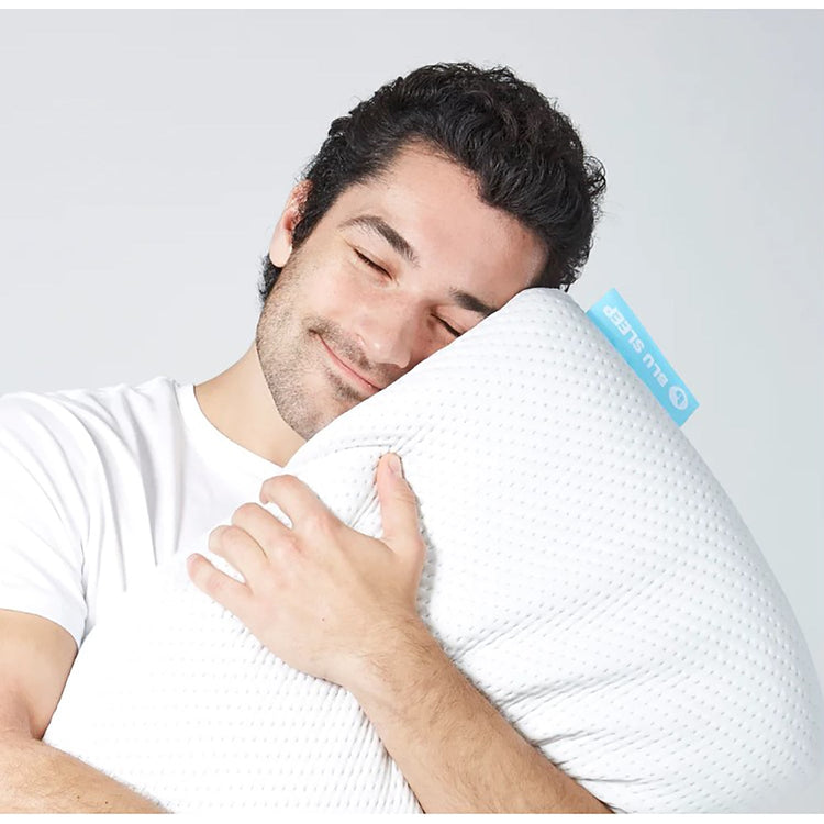 Blu Sleep - Oreiller en Mousse Mémoire Soothe avec Housse, Infusé de Lavande, Grandeur Queen Profil Haut - Simple Boutique
