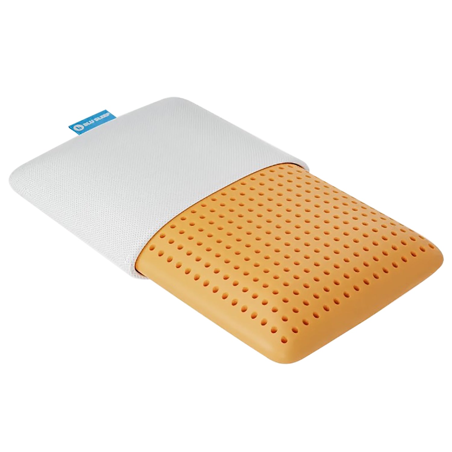Blu Sleep - Oreiller en Mousse Mémoire Vitalité avec Housse, Infusé de Soja, Grandeur Queen Profil Bas - Simple Boutique