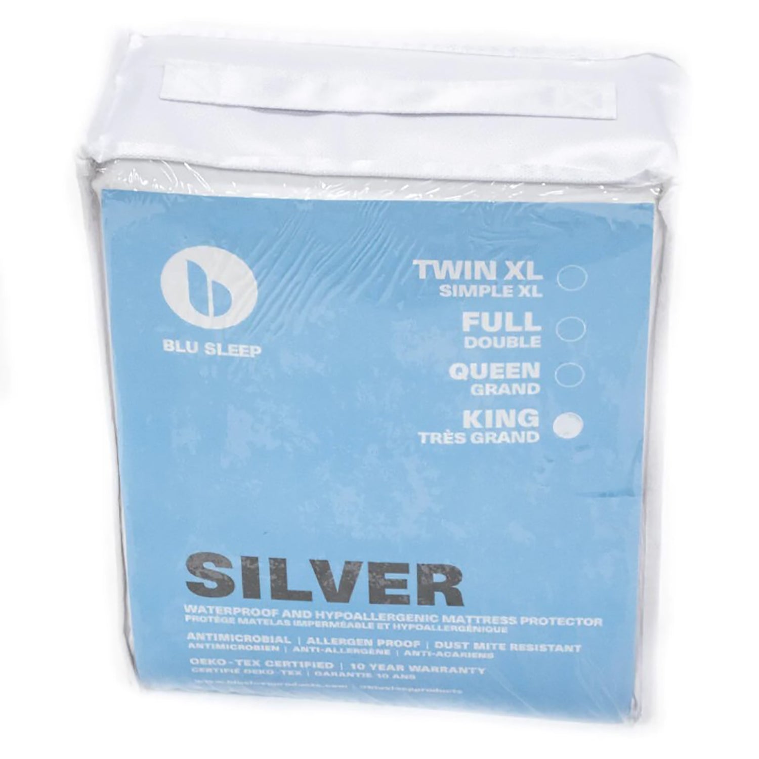 Blu Sleep - Protège Matelas Silver, Hypoallergénique et Imperméable, Grandeur Twin XL, Blanc - Simple Boutique