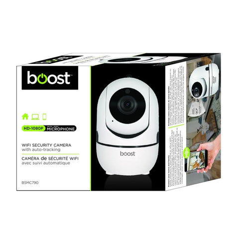 Boost BSMC790 Caméra de Sécurité HD1080P Wi-Fi Avec Suivie Automatique Blanc