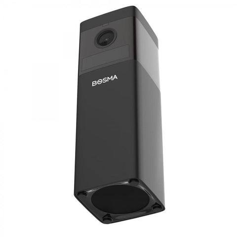 Bosma - Caméra de Sécurité Intérieur X1, 1080P, Vision Nocturne et Détection des Mouvements + 1 Capteurs de Porte ou Fenêtre + 1 Bouton Intelligent, Noir et Blanc