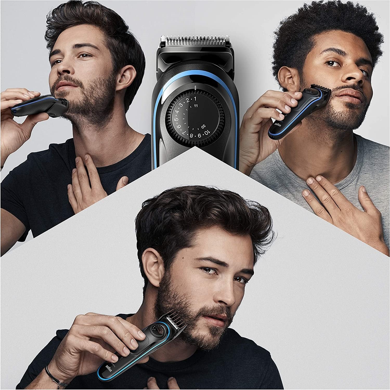 Braun - Ensemble Tondeuse à Cheveux Sans-Fil Rechargeable avec Rasoir Gilette Pro Glide, Noir - Simple Boutique