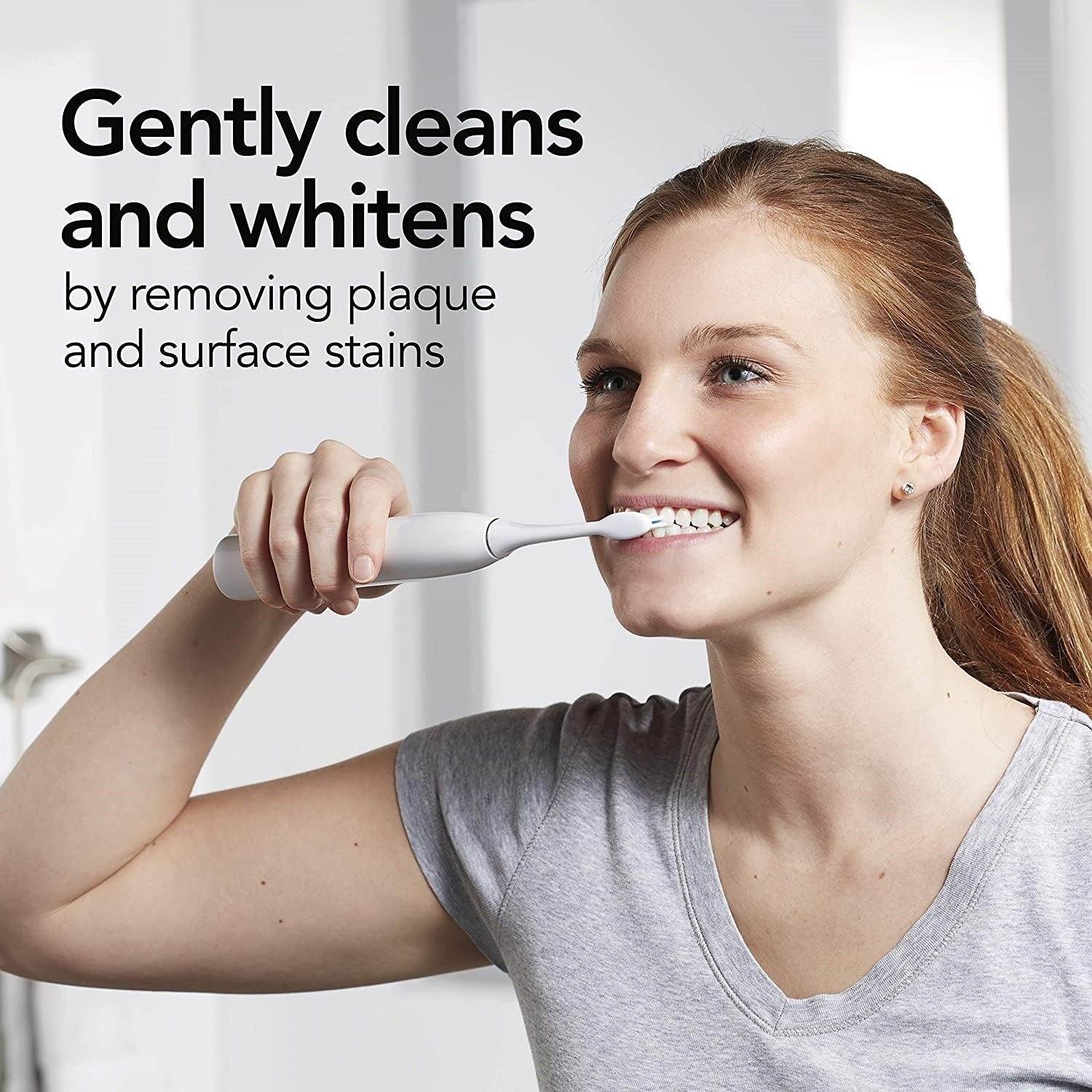 Brightline - Brosse à Dent Électrique Rechargeable avec 2 Têtes de Rechange, Vert - Simple Boutique