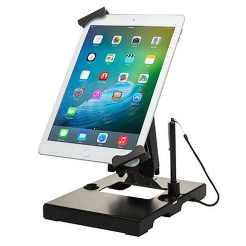 CTA Digital - Support de Table Pliable avec Système Anti-Vol  pour Tablette de 7 à 14 Pouces, Noir