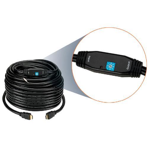 Câble HDMI v1.4 compatible 3D et Ethernet 1080p 100 pi + booster - Simple Boutique