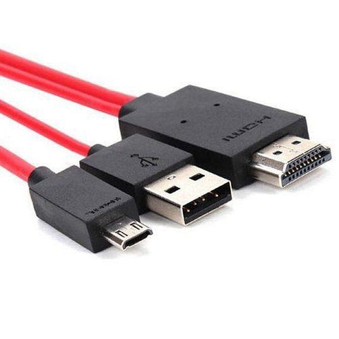 Câble MHL HDMI pour Samsung Galaxy S3 et +, Note 2 et + Rouge
