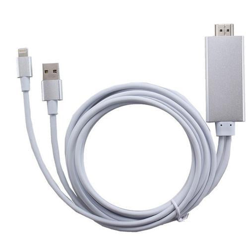 Câble MHL HDMI pour iPhone 5 / 5S / 5C / 6 / 6S / 6 Plus - Argent - Simple Boutique