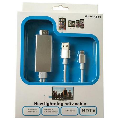 Câble MHL HDMI pour iPhone 5 / 5S / 5C / 6 / 6S / 6 Plus - Argent - Simple Boutique