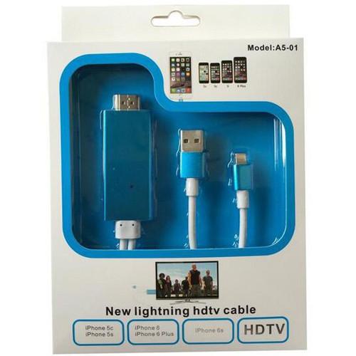 Câble MHL HDMI pour iPhone 5 / 5S / 5C / 6 / 6S / 6 Plus - Bleu - Simple Boutique