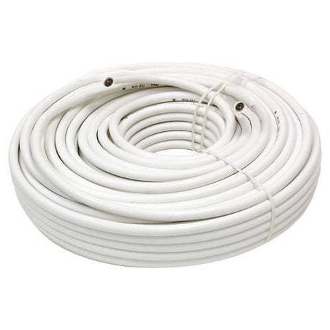 Câble coaxial 100pi RG-6 Blanc 