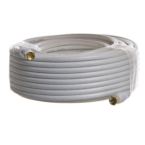 Câble coaxial 100pi RG-6 Blanc M/M