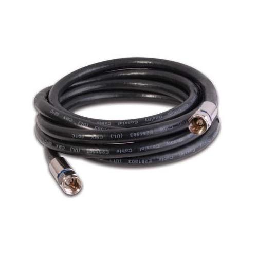 Câble coaxial 100pi RG-6 Noir M/M