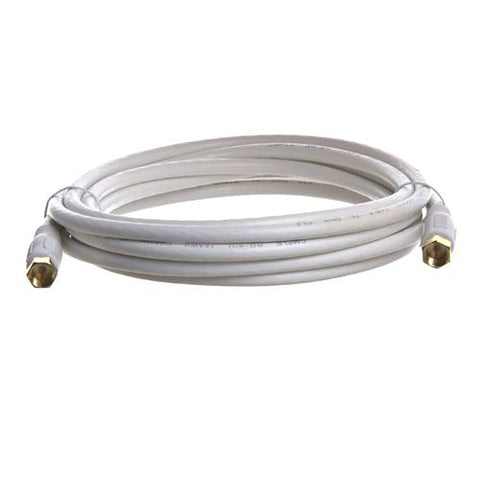 Câble coaxial 10pi RG-6 Blanc M/M